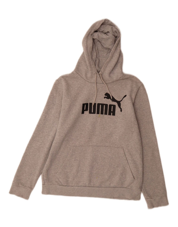 Женский джемпер с капюшоном Puma UK 14, хлопок среднего серого цвета