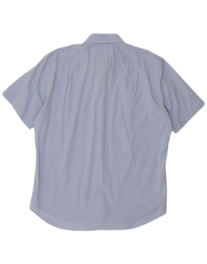 Мужская рубашка с коротким рукавом HUGO BOSS, размер 16 1/2 42, большая синяя, хлопок