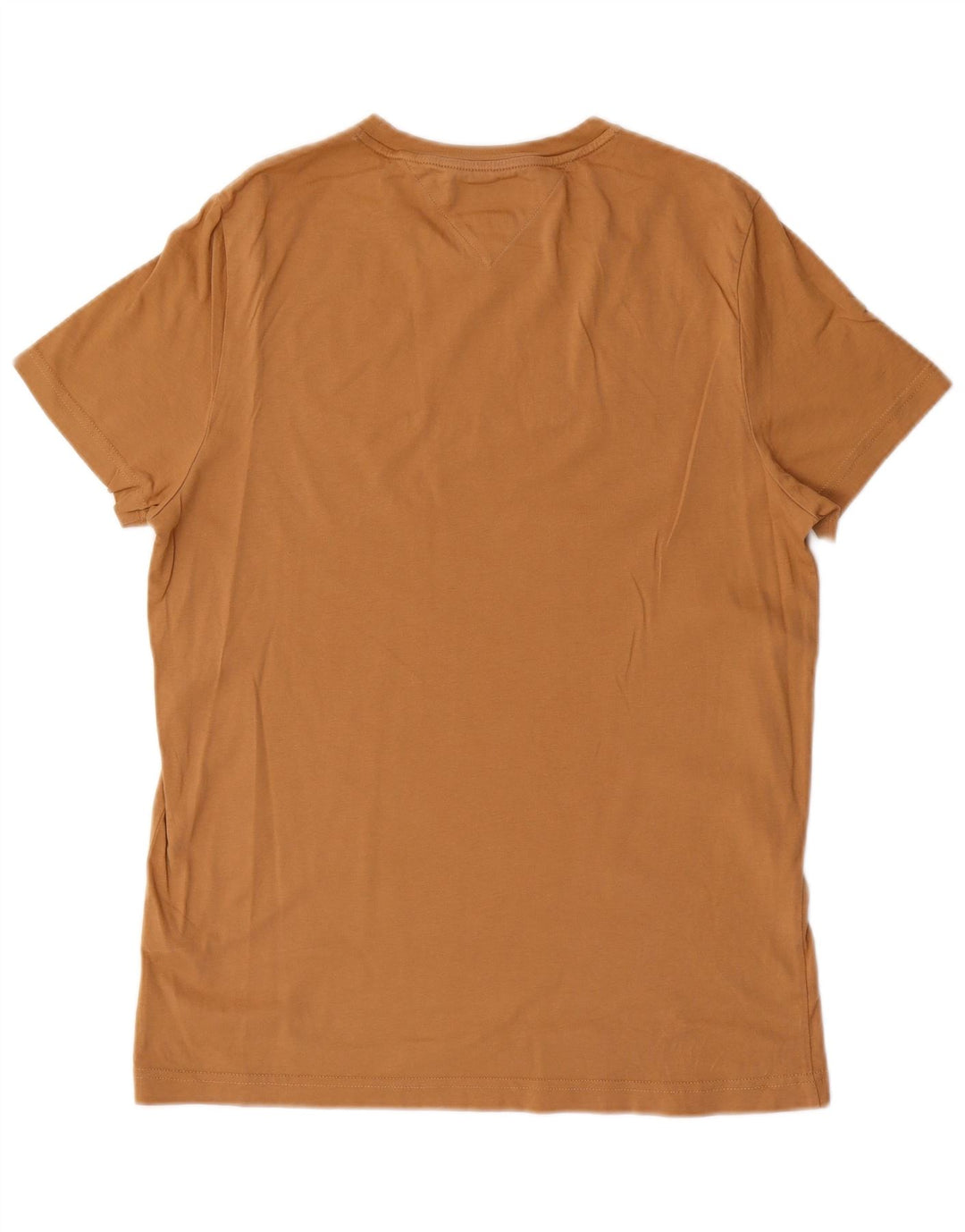 Tommy Hilfiger Мужская приталенная футболка с рисунком Топ среднего размера из хлопка коричневого цвета