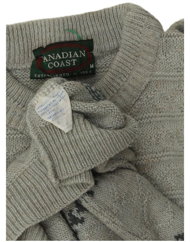 Мужской джемпер с круглым вырезом CANADIAN, акриловый свитер среднего серого цвета в полоску
