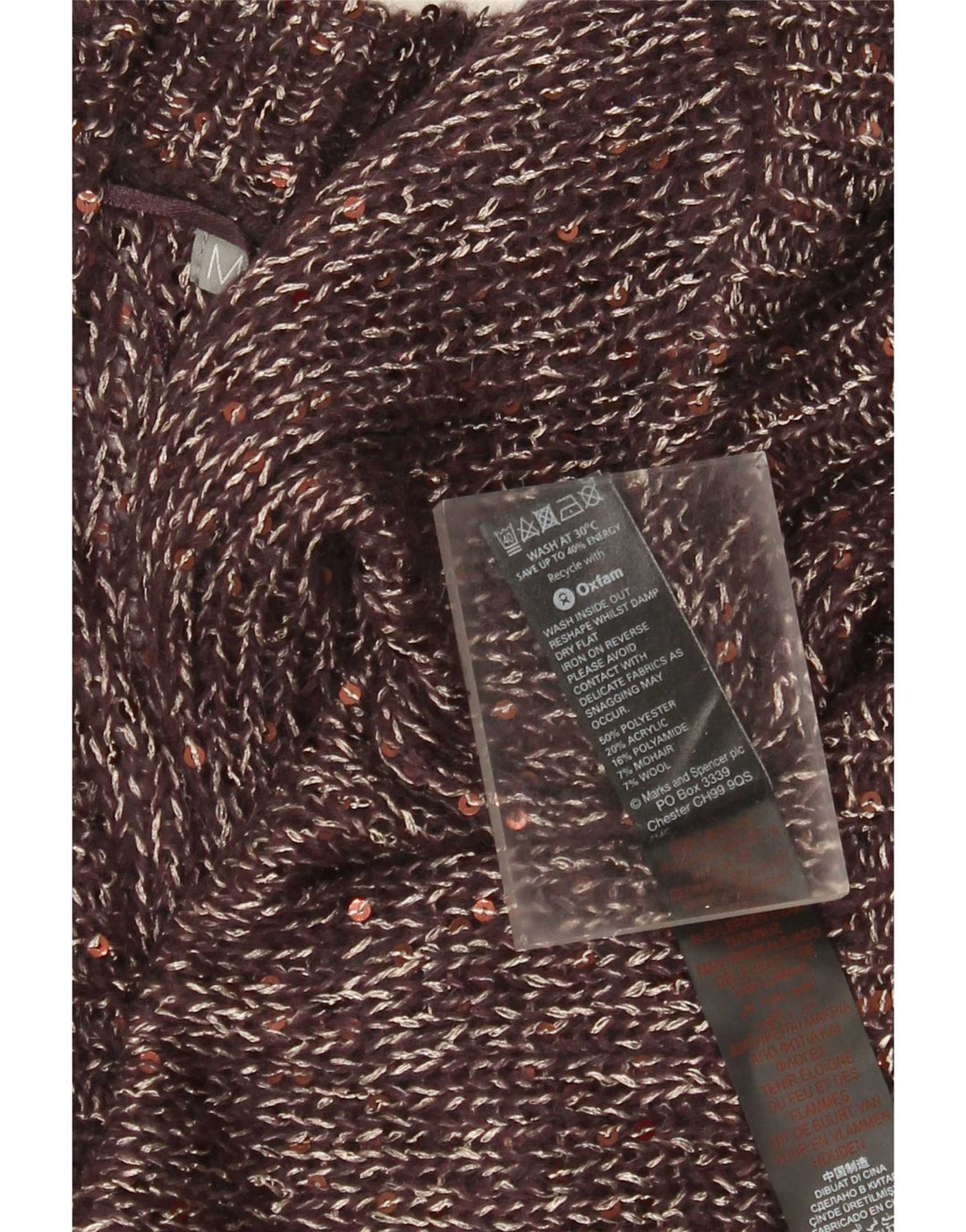 Женский открытый кардиган Marks & Spencer UK 18 XL, коричневый полиэстер