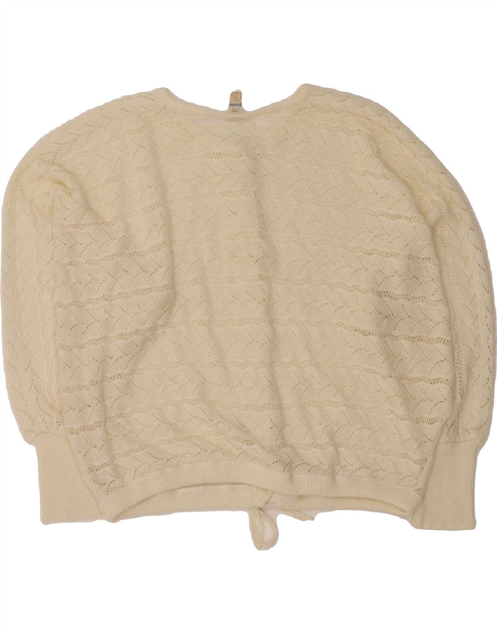 CHIC Womens Oversized Cardigan Sweater EU 38 Medium Beige Vintage Chic and Second-Hand Chic from Messina Hembry 