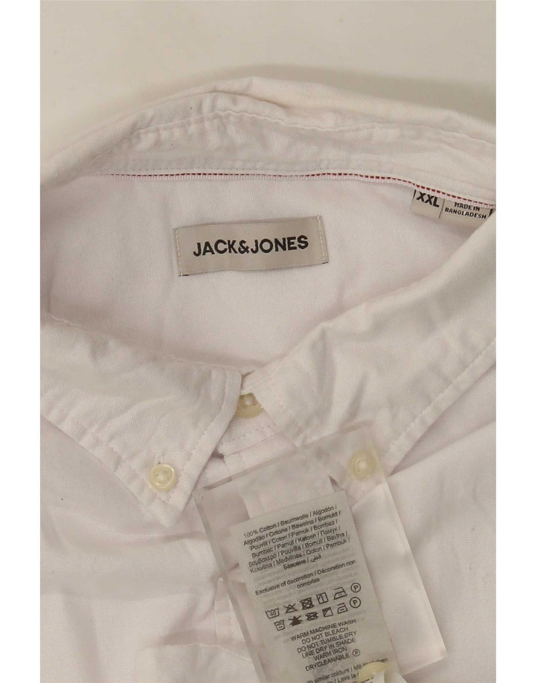 Мужская рубашка с коротким рукавом Jack & Jones 2XL, белый хлопок