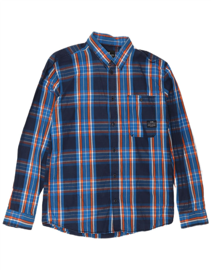 Мужская рубашка Jack & Jones в крупную синюю клетку из хлопка
