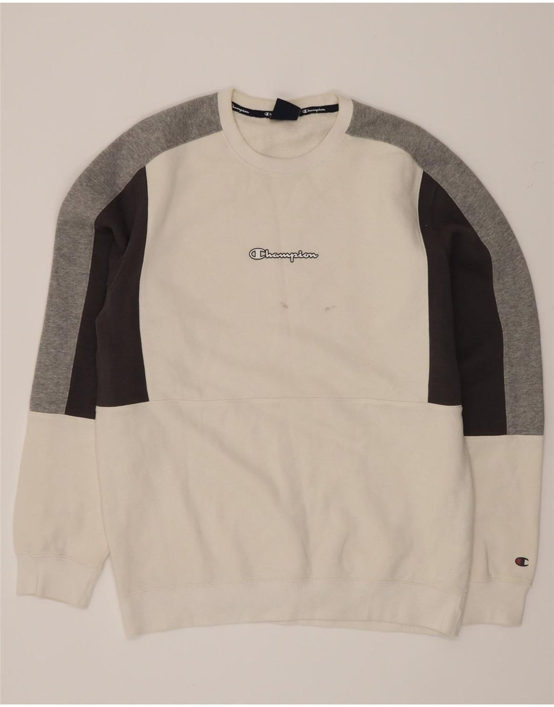 Мужской свитшот Champion Jumper XL, белый хлопок с цветными блоками