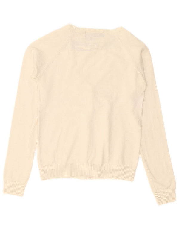 Женский кардиган Zara UK 10, маленький белый хлопковый свитер