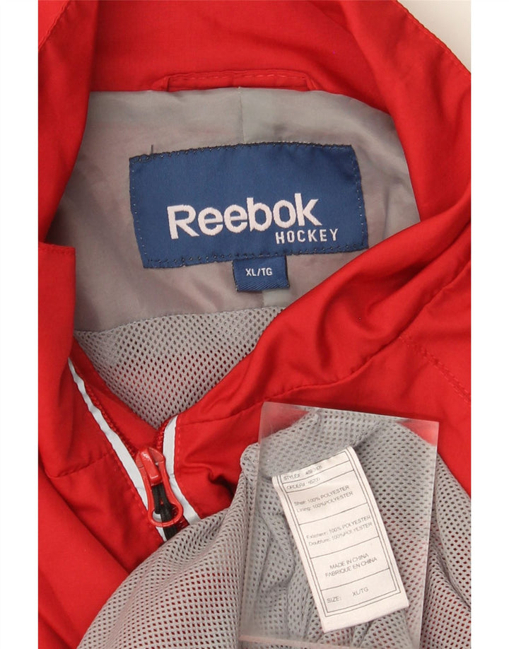 Мужская дождевик Reebok UK 42 XL, красный полиэстер с цветными блоками
