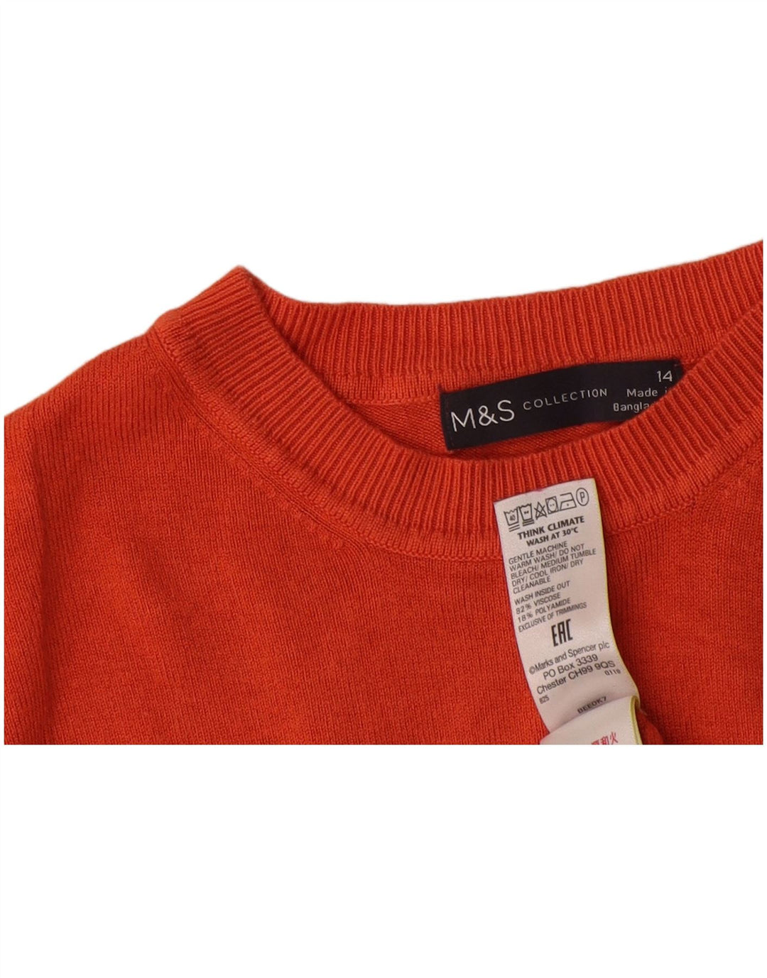 Женская укороченная футболка Marks & Spencer Top UK 14, средний красный, вискоза