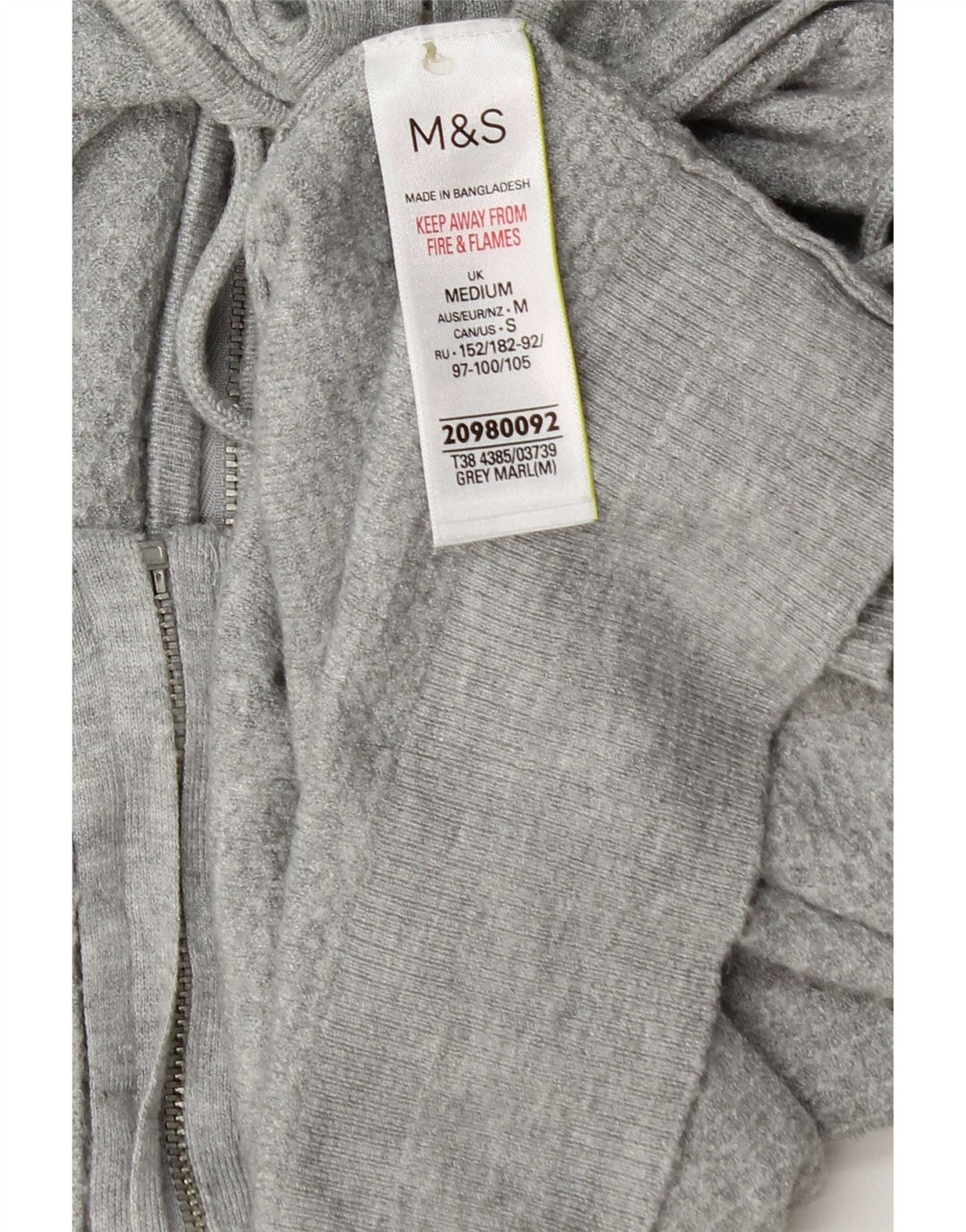 Женский вязаный свитер с капюшоном на молнии Marks & Spencer UK 14, средний серый, вискоза