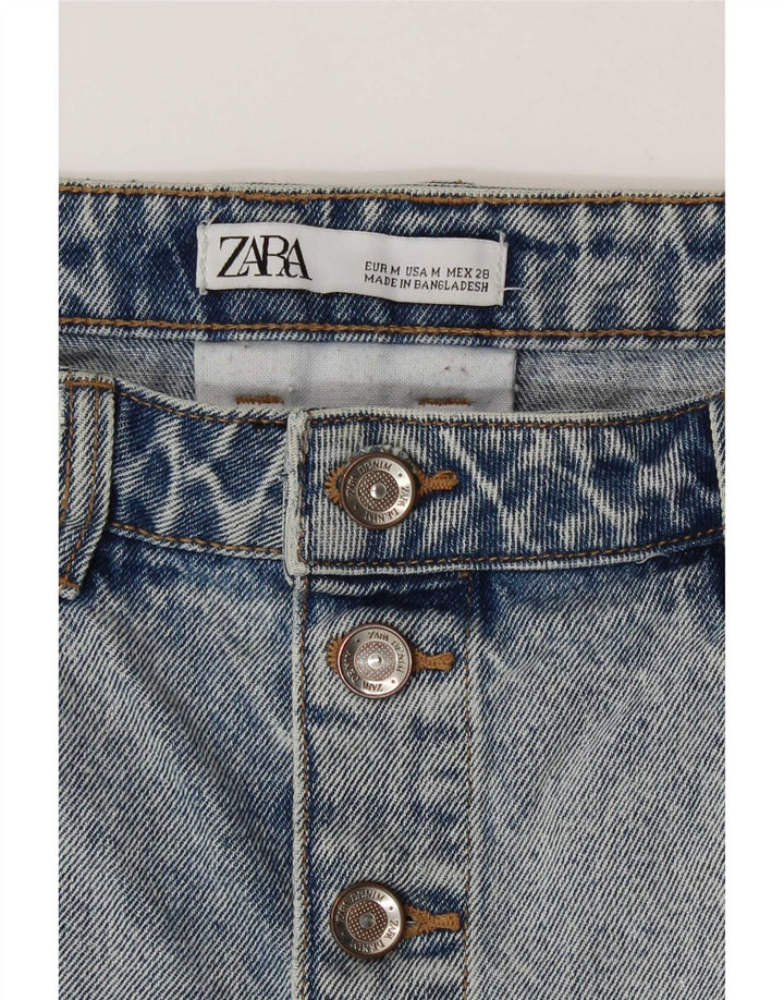 Женская джинсовая мини-юбка Zara Acid Wash Medium W28, синяя