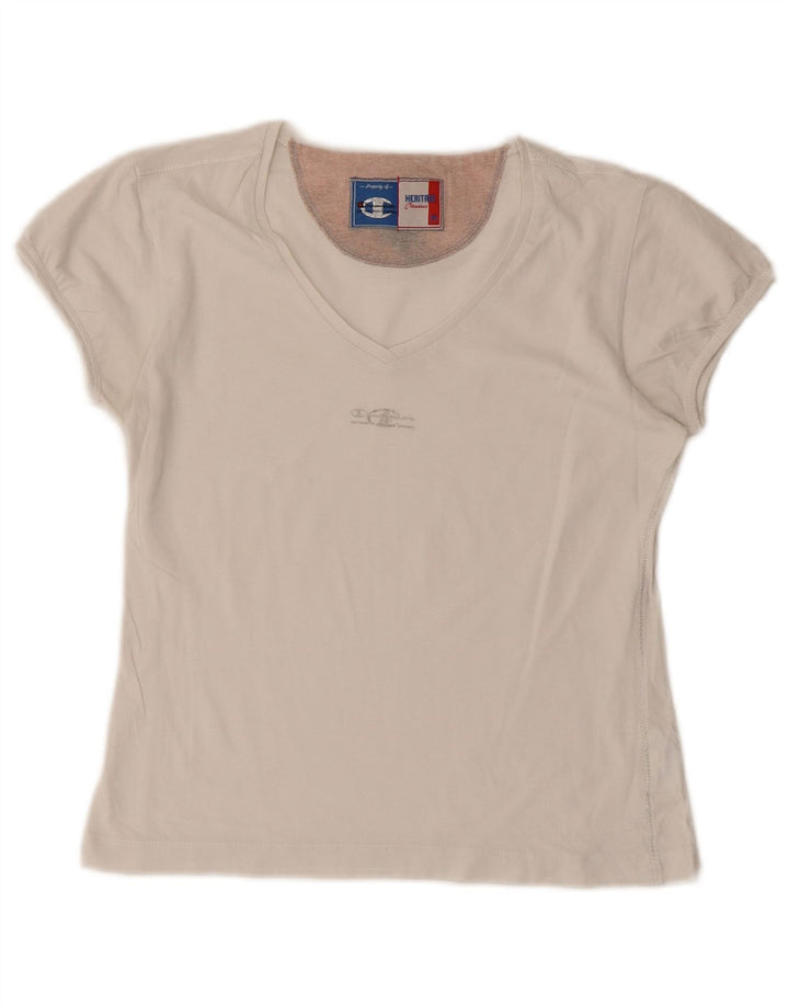 Укороченная футболка Champion Womens Heritage Classics Top UK 12, средний белый цвет