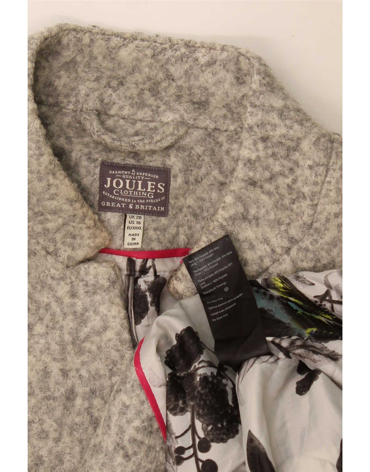 Женское пальто Joules UK 20 2XL серое из полиэстера с крапинками