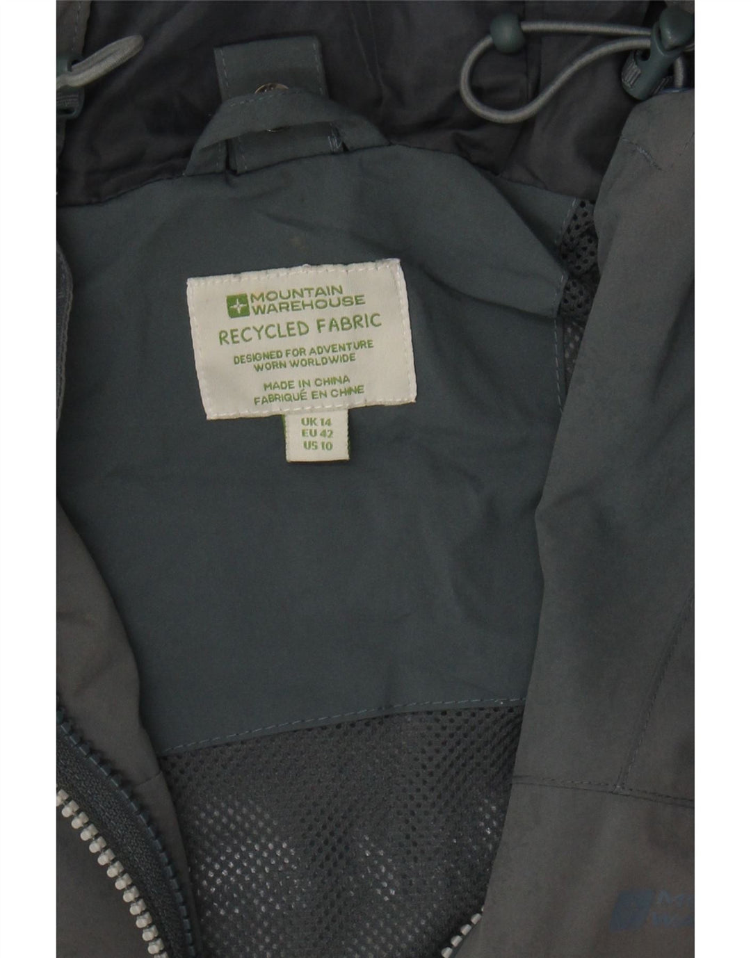 MOUNTAIN WAREHOUSE Womens Windbreaker Jacket UK 14 Large Grey Tie Dye