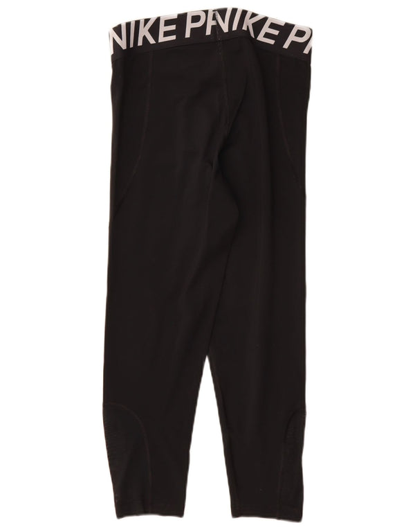 Женские леггинсы-капри с рисунком Nike UK 12, средний черный полиэстер