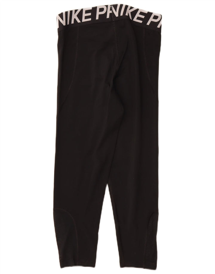 Женские леггинсы-капри с рисунком Nike UK 12, средний черный полиэстер