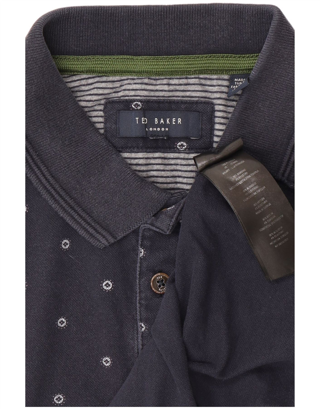 Мужская рубашка-поло Ted Baker, маленькая, темно-синяя, в пятнистый хлопок