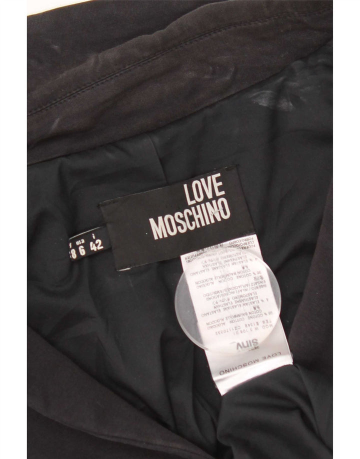 Женский укороченный пиджак с 3 пуговицами Moschino UK 10, маленький черный