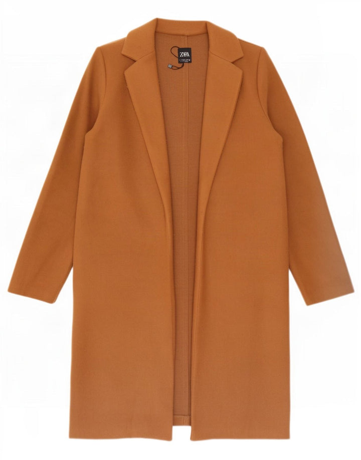 Женское пальто Zara UK 10, маленькое коричневое полиэстер