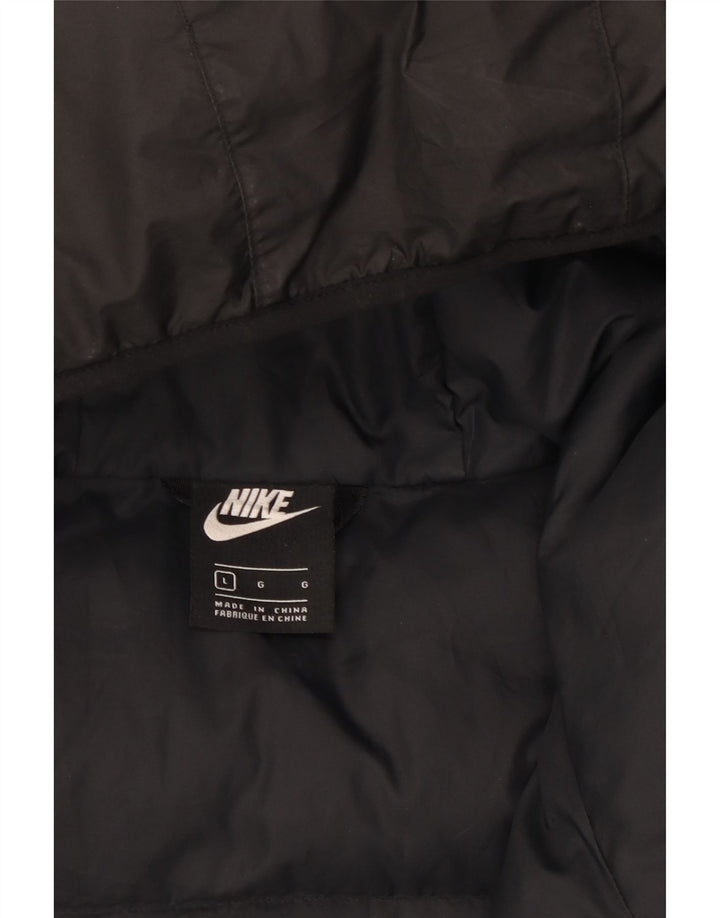 Мужская утепленная куртка с капюшоном Nike UK 40, большая черная полиэстер