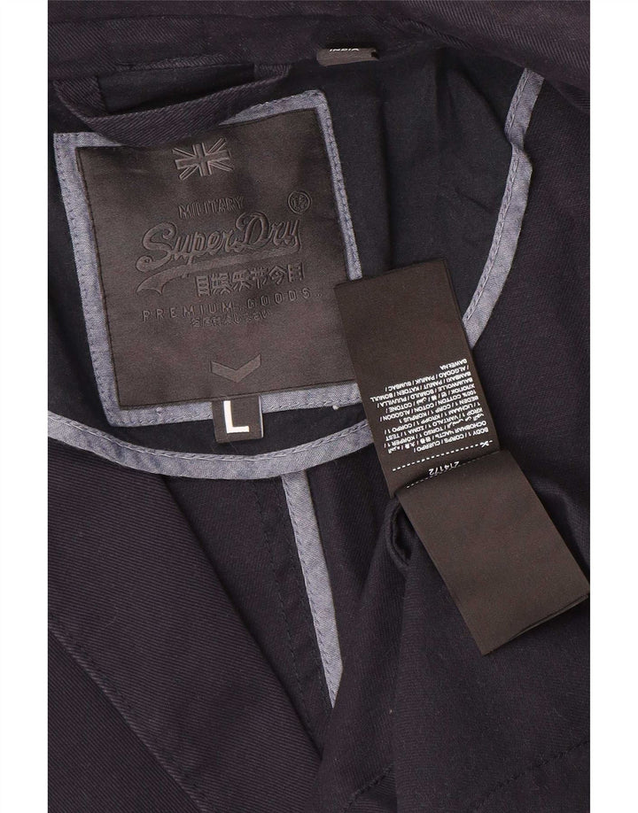 Мужской пиджак Superdry на 2 пуговицах UK 40, большой темно-синий, хлопок