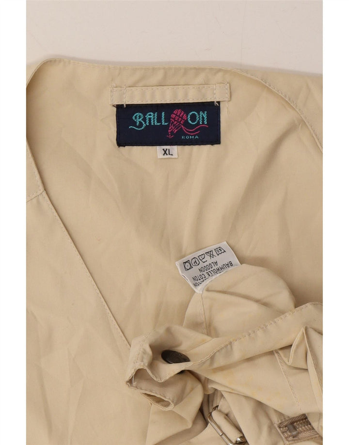 BALL ON Mens Utility Gilet XL Beige Cotton Vintage Ball On and Second-Hand Ball On from Messina Hembry 