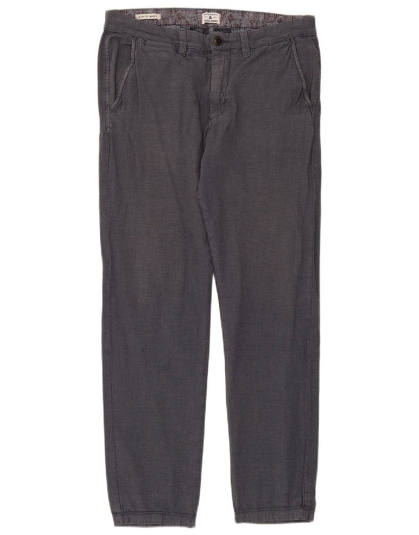 Мужские брюки-чиносы Jack & Jones Marco Slim W32 L32 серые, хлопковые