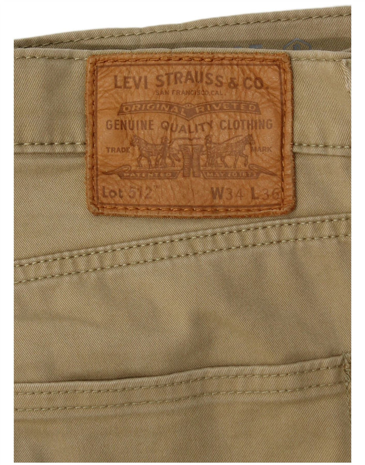 Мужские повседневные брюки LEVI'S 512 Slim Tapered W34 L36 Бежевые, хлопок