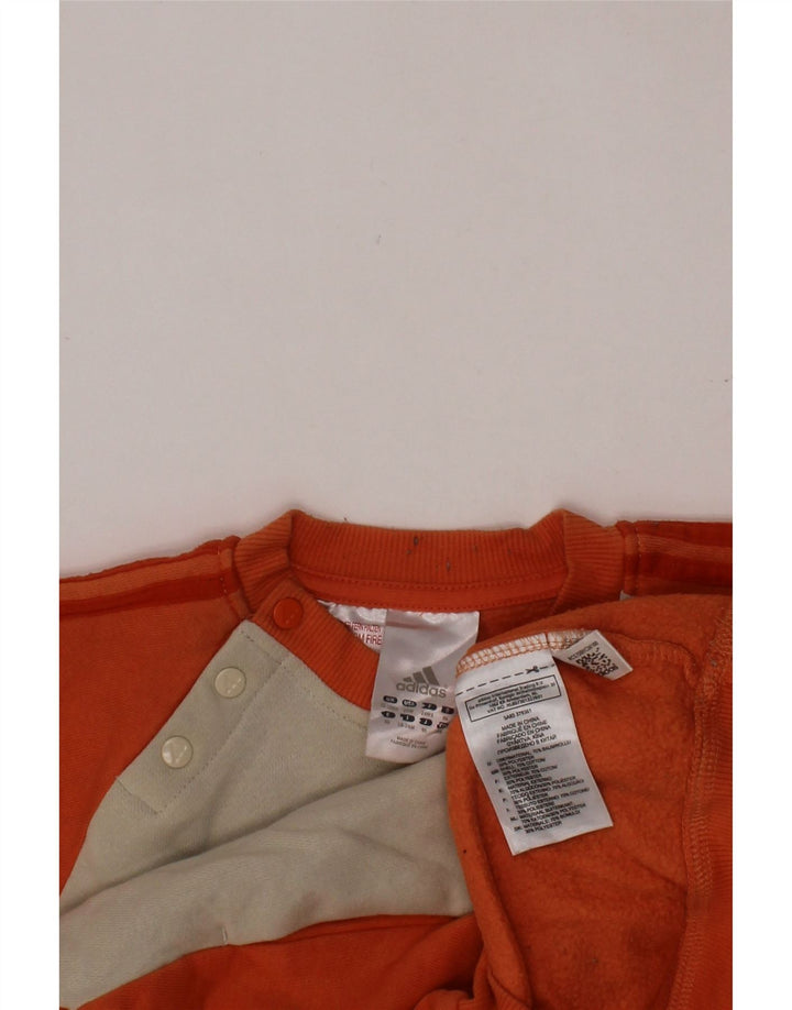 Свитшот ADIDAS для маленьких девочек, джемпер 12–18 месяцев, оранжевый, хлопок с цветными блоками