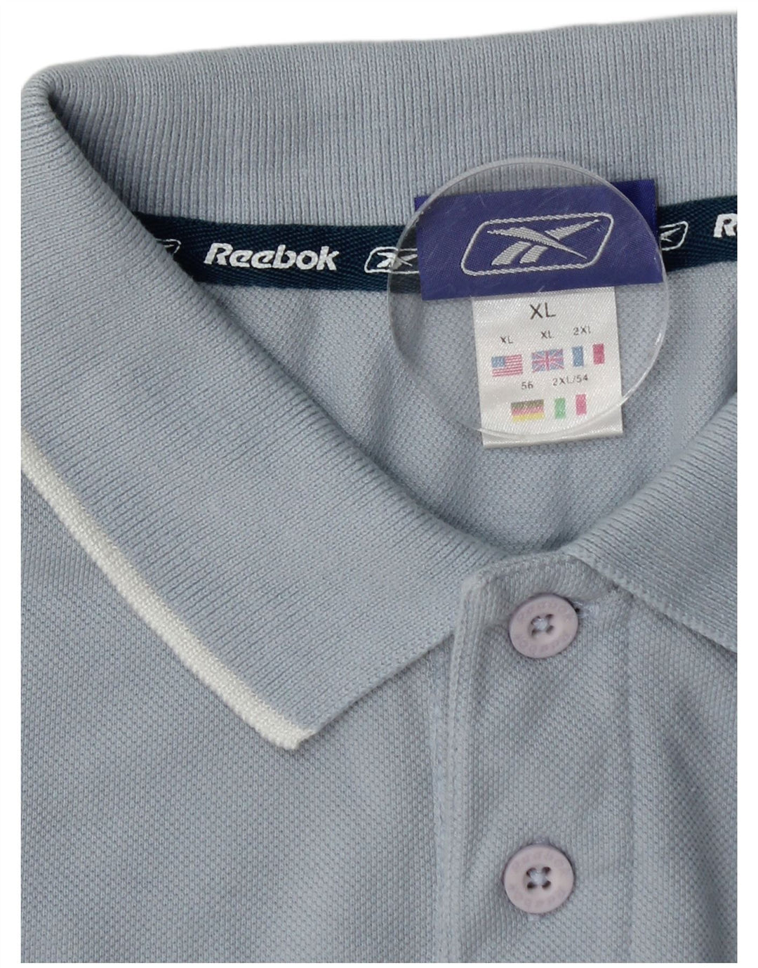 Мужская рубашка-поло REEBOK XL, синяя, хлопок