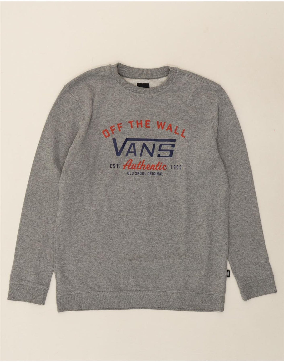 VANS Boys Graphic Sweatshirt Jumper 14-15 Years XL Grey Vintage Vans and Second-Hand Vans from Messina Hembry 