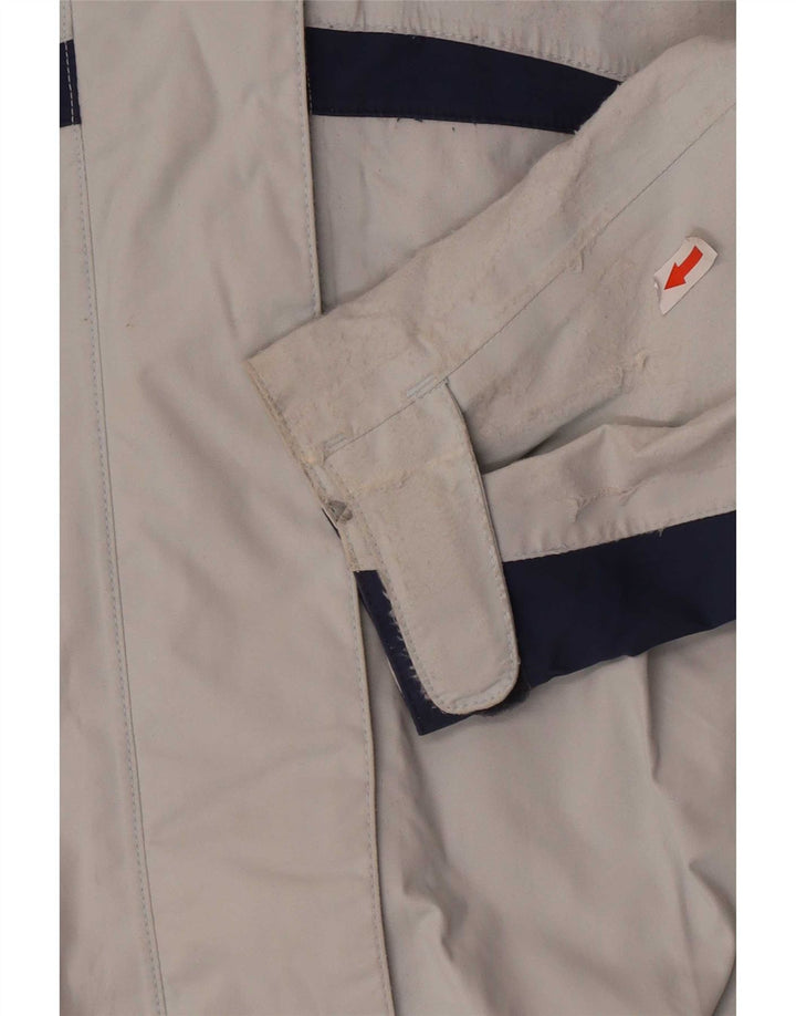 Женская дождевик с капюшоном Jack Wolfskin UK 14, средний синий цвет с цветными блоками