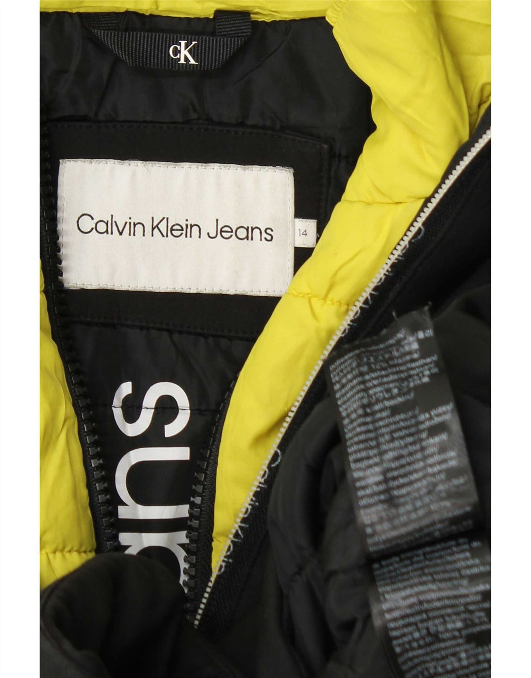 Куртка с капюшоном и утеплителем для мальчиков Calvin Klein Jeans 13-14 лет, черная, полиэстер