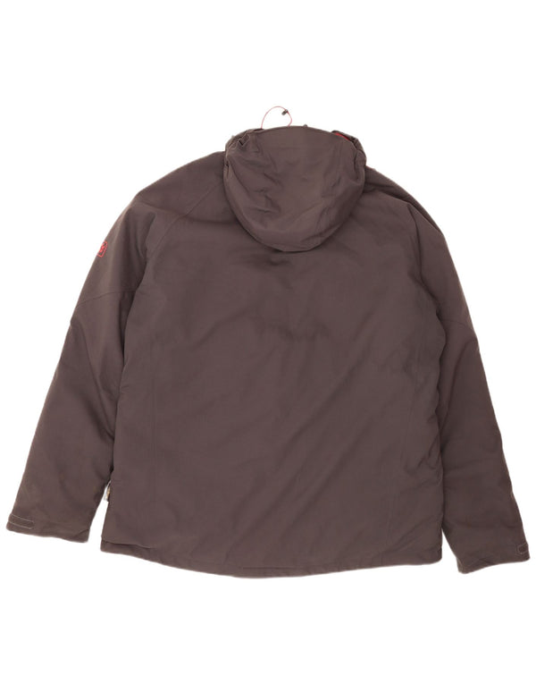 Jack Wolfskin Mens Hooded Padded Ski Jacket UK 48 2XL Grey Polyester Sports