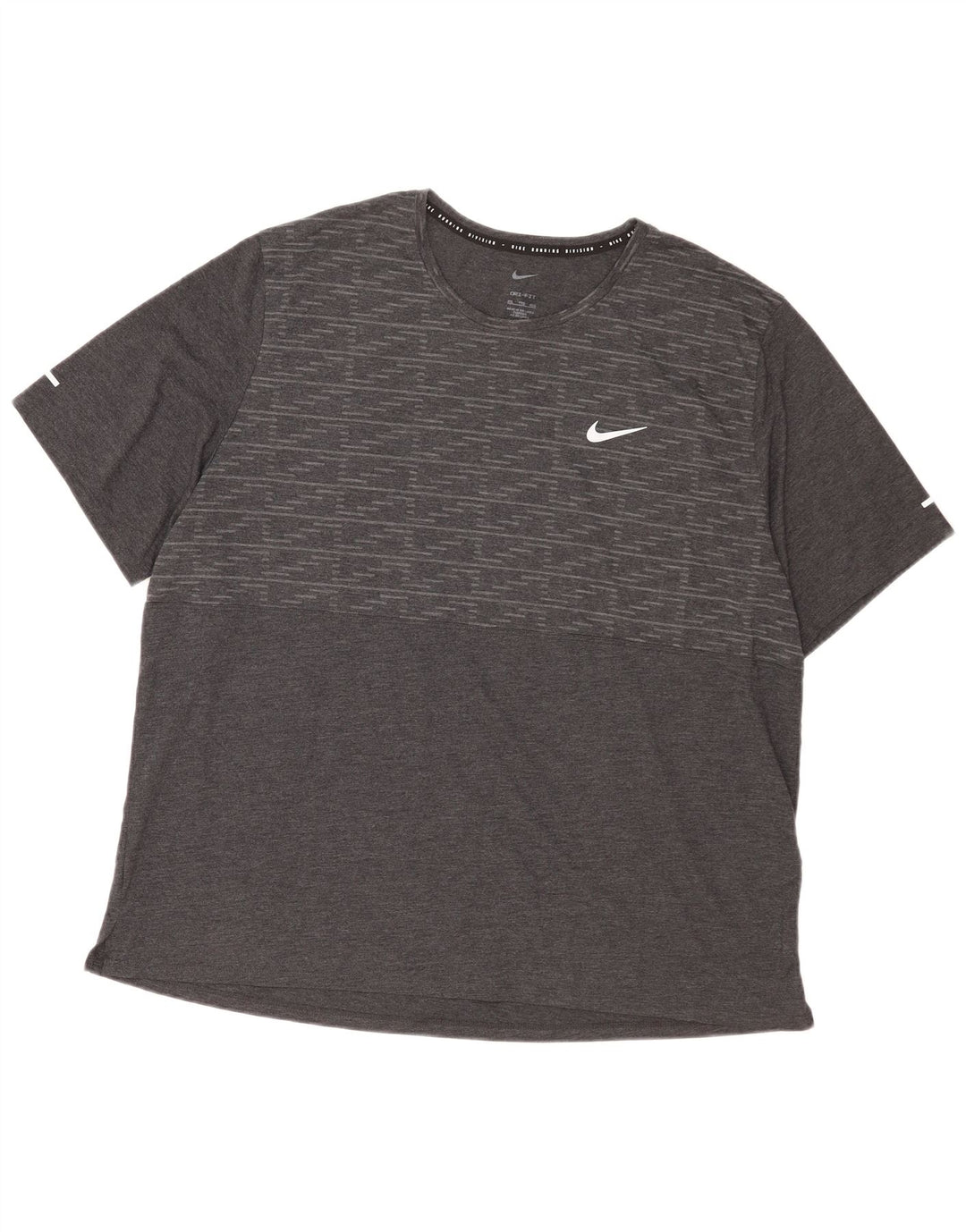 Мужская футболка Nike Dri Fit 2XL, серый полиэстер с геометрическим рисунком