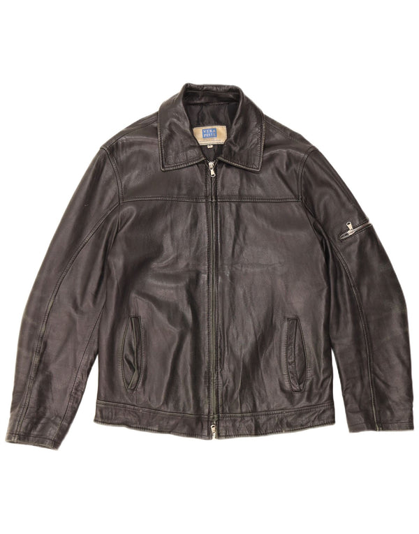 Lavorazione Artigianale Мужская кожаная куртка IT 48 Medium Black Leather