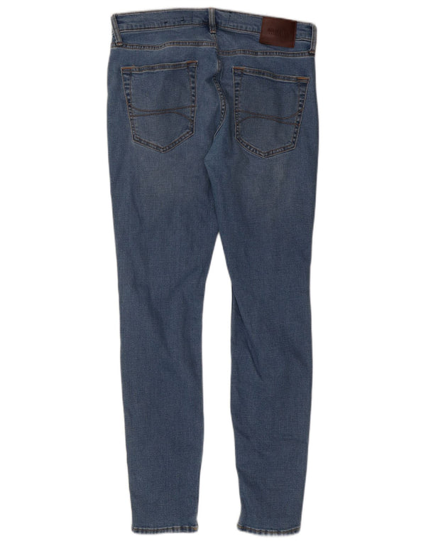 Мужские супер зауженные джинсы Hollister W34 L32, синий хлопок