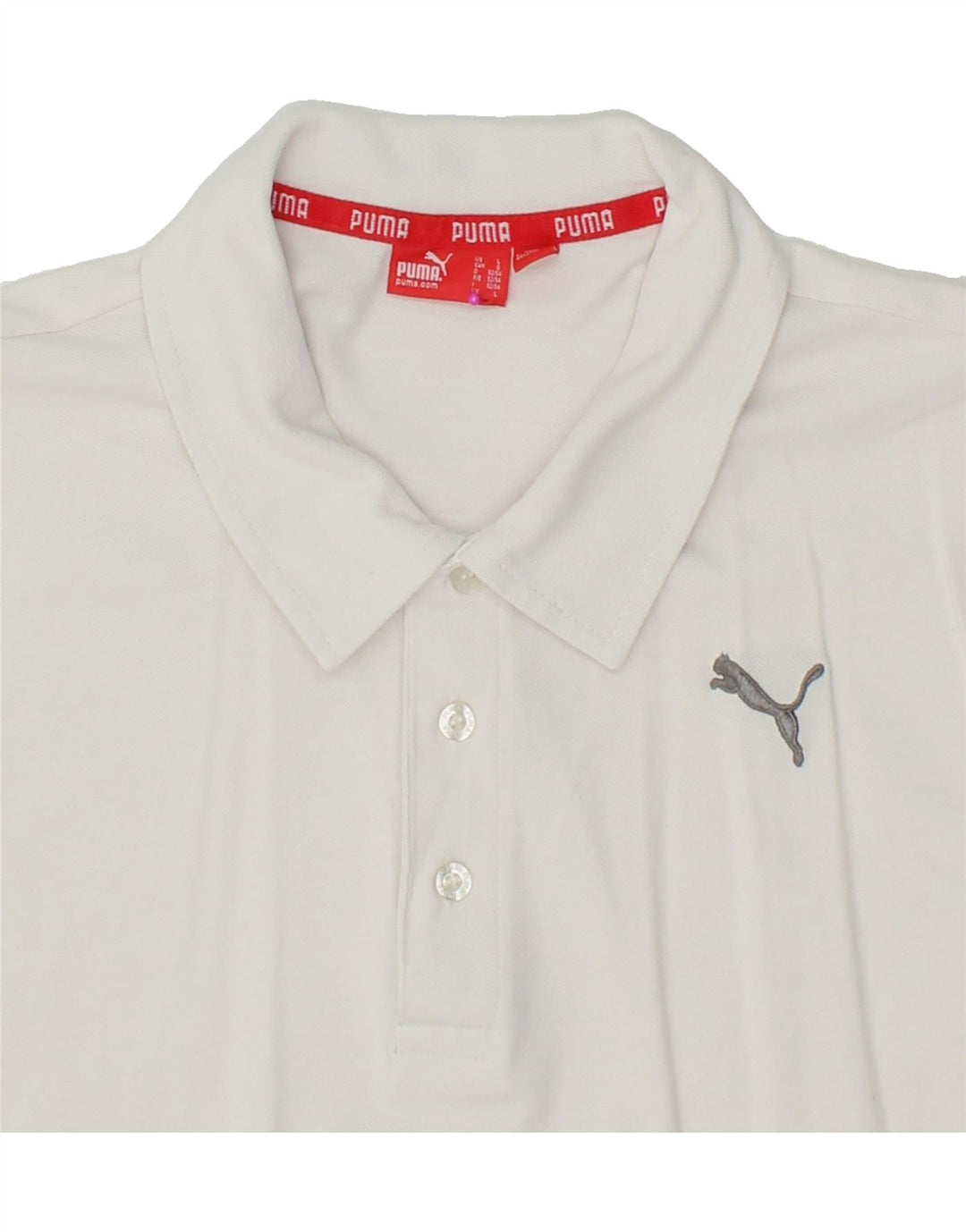 PUMA Mens Polo Shirt Large White Vintage Puma and Second-Hand Puma from Messina Hembry 