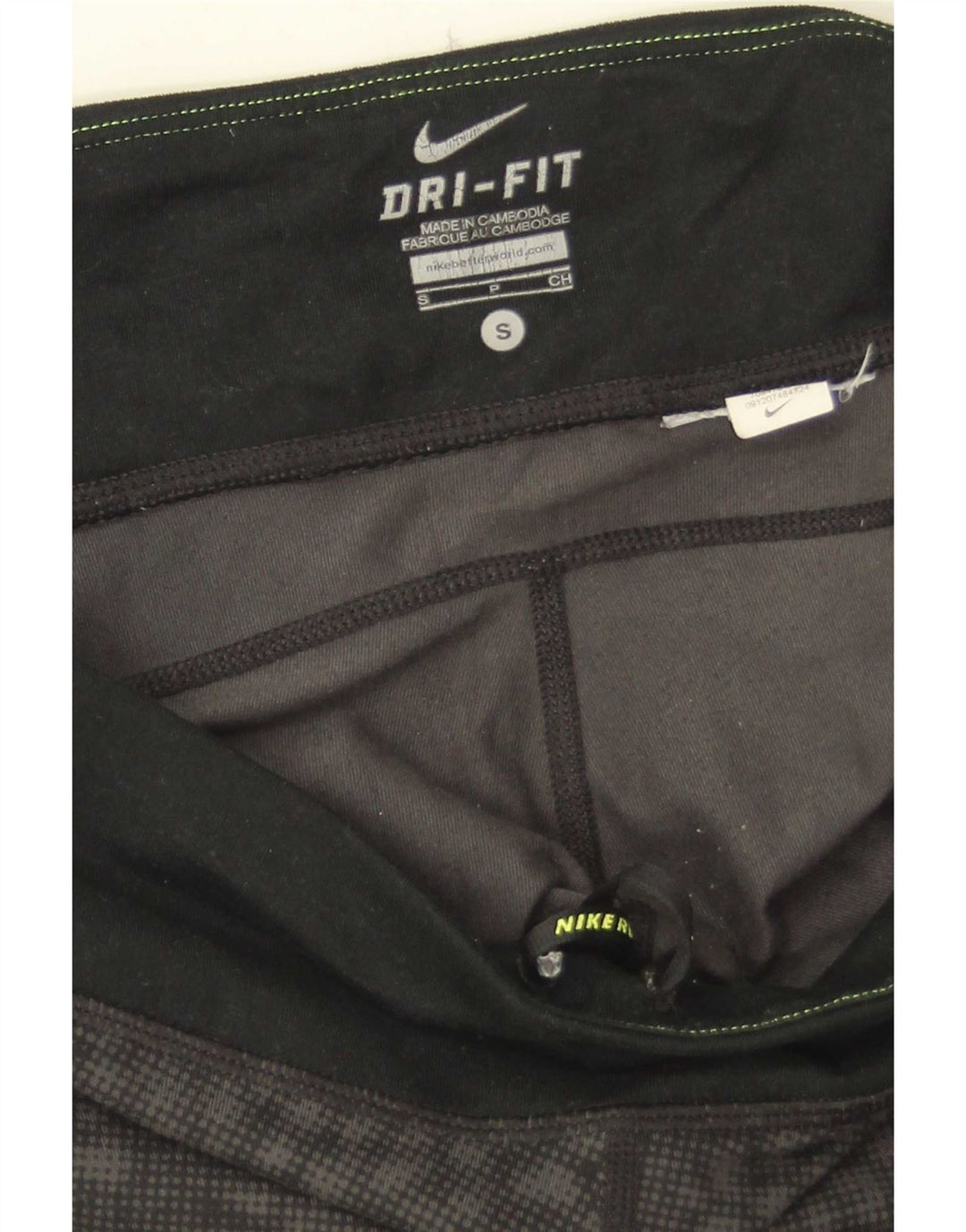 Женские леггинсы Nike Dri Fit UK 10, маленькие черные с геометрическим рисунком