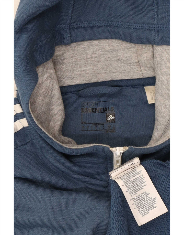 Мужской свитер с капюшоном Adidas Climalite на молнии, большой темно-синий из полиэстера