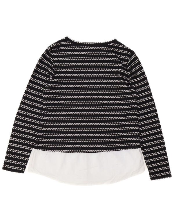 Женский топ CALVIN KLEIN с длинным рукавом UK 12, средний, черный в полоску