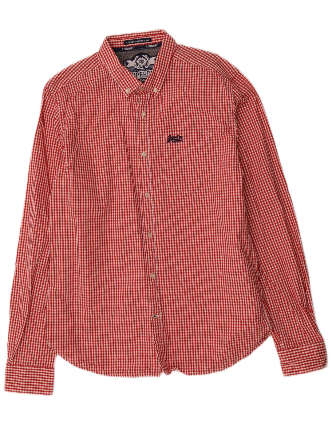 Мужская рубашка Superdry XL из хлопка в красную клетку