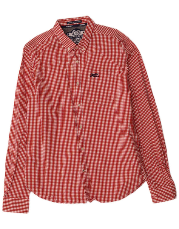 Мужская рубашка Superdry XL из хлопка в красную клетку