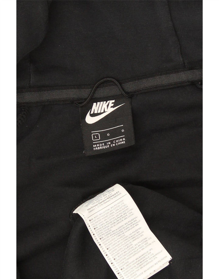 Мужской свитер с капюшоном на молнии Nike, большой черный, хлопковый