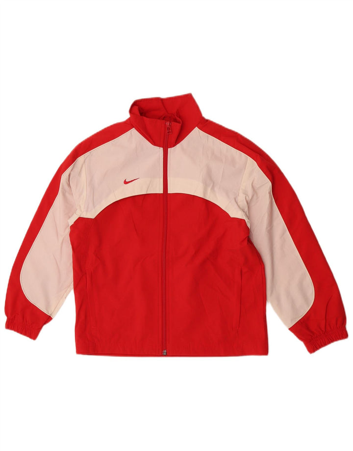 Спортивный костюм Nike для мальчиков, верхняя куртка 7–8 лет, красный полиэстер с цветными блоками