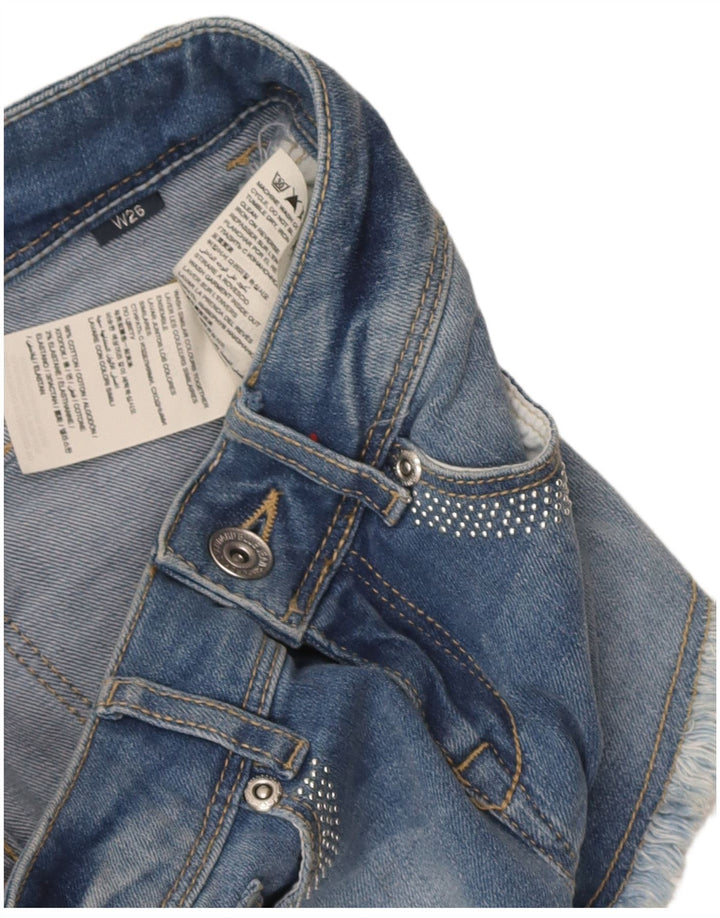 Superdry Womens Denim Shorts W26 Small Blue Cotton