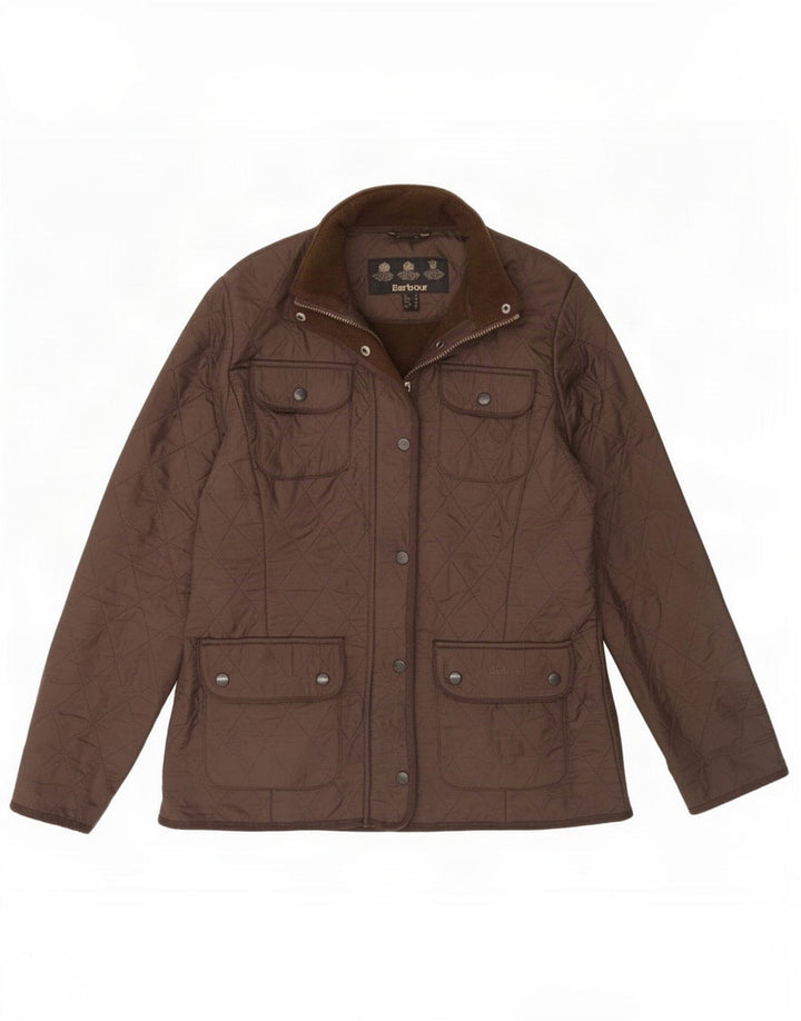 Женская стеганая куртка Barbour UK 12 средний коричневый полиэстер