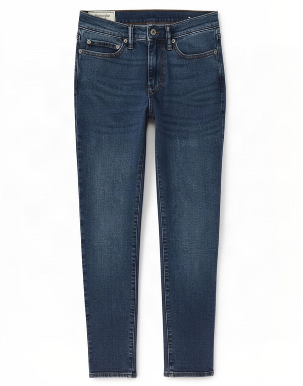 Женские джинсы скинни Abercrombie & Fitch W28 L30 синие, хлопок