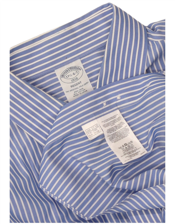 Мужская рубашка Regent Brooks Brothers, размер 17 1/2 XL, хлопковая синяя полоска