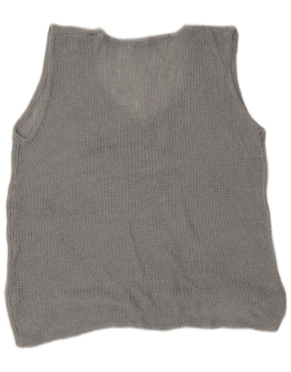 Женская майка Oversized Vest UK 14, средний серый акрил Zara