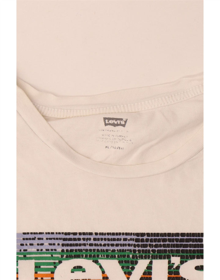 Мужская футболка с рисунком Levi's, топ XL, белый хлопок